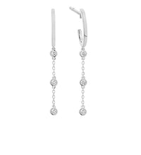 .12 carat total weight diamond hoop earrings on white background – elegant fine jewelry featuring small hoop earrings adorned with sparkling diamonds.