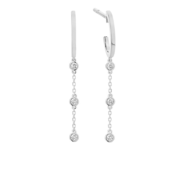 .12 carat total weight diamond hoop earrings on white background – elegant fine jewelry featuring small hoop earrings adorned with sparkling diamonds.