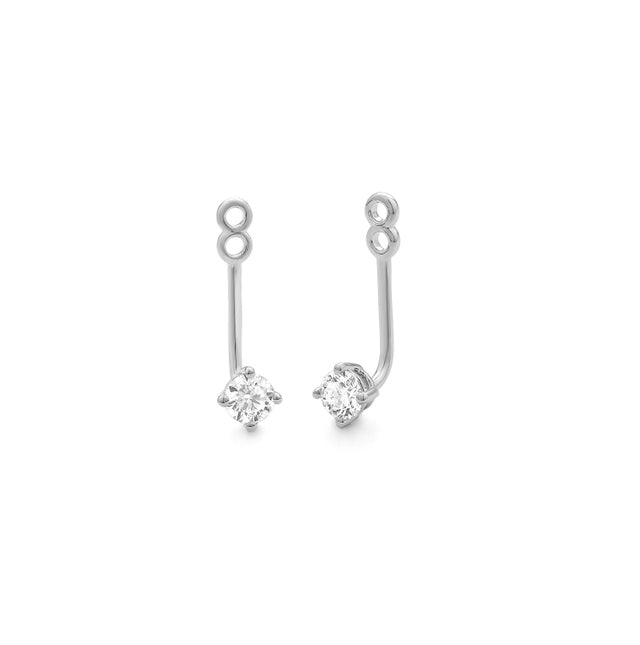.30 carat total weight diamond shapes earring jackets on white background – elegant fine jewelry featuring geometric diamond-accented jackets designed to enhance stud earrings.