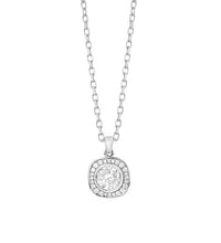 .55 carat total weight diamond cluster pendant on white background – elegant fine jewelry featuring a cluster of sparkling diamonds arranged in a floral-inspired design on a delicate chain.