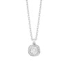 .55 carat total weight diamond cluster pendant on white background – elegant fine jewelry featuring a cluster of sparkling diamonds arranged in a floral-inspired design on a delicate chain.