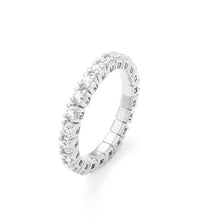 .78 carat total weight diamond eternity stretch ring on white background – fine jewelry featuring a flexible band adorned with a continuous row of sparkling diamonds.