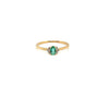Dainty Emerald Ring with Diamond Halo