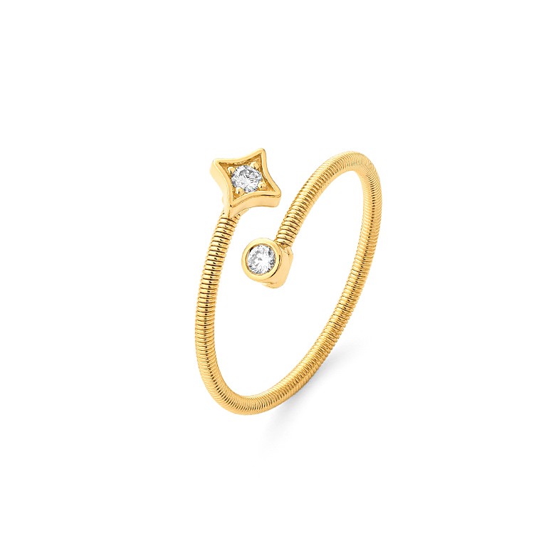 Diamond Star Open Ring in Gold