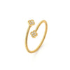 14K Gold Clover Bypass Ring