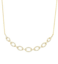 14K gold .33 carat diamond link pendant on white background – elegant fine jewelry featuring a gold link design accented with sparkling diamonds.