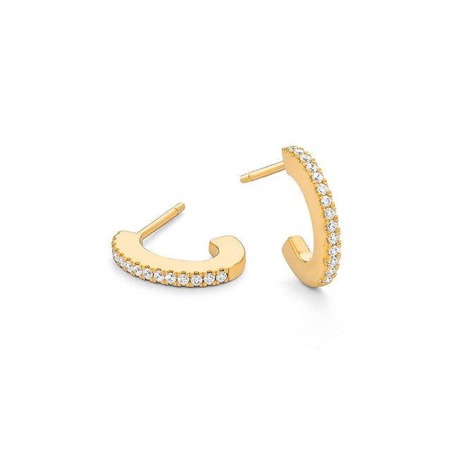 14K gold diamond infinity hoop earrings on white background – elegant fine jewelry featuring hoop earrings with diamond-studded infinity symbol design.
