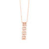 14K rose gold diamond Panthere necklace on white background – luxurious fine jewelry featuring a panther-inspired design adorned with sparkling diamonds in rose gold.