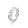 14K white gold diamond pave eternity ring on white background – elegant fine jewelry featuring a continuous row of sparkling diamonds set in a white gold band.