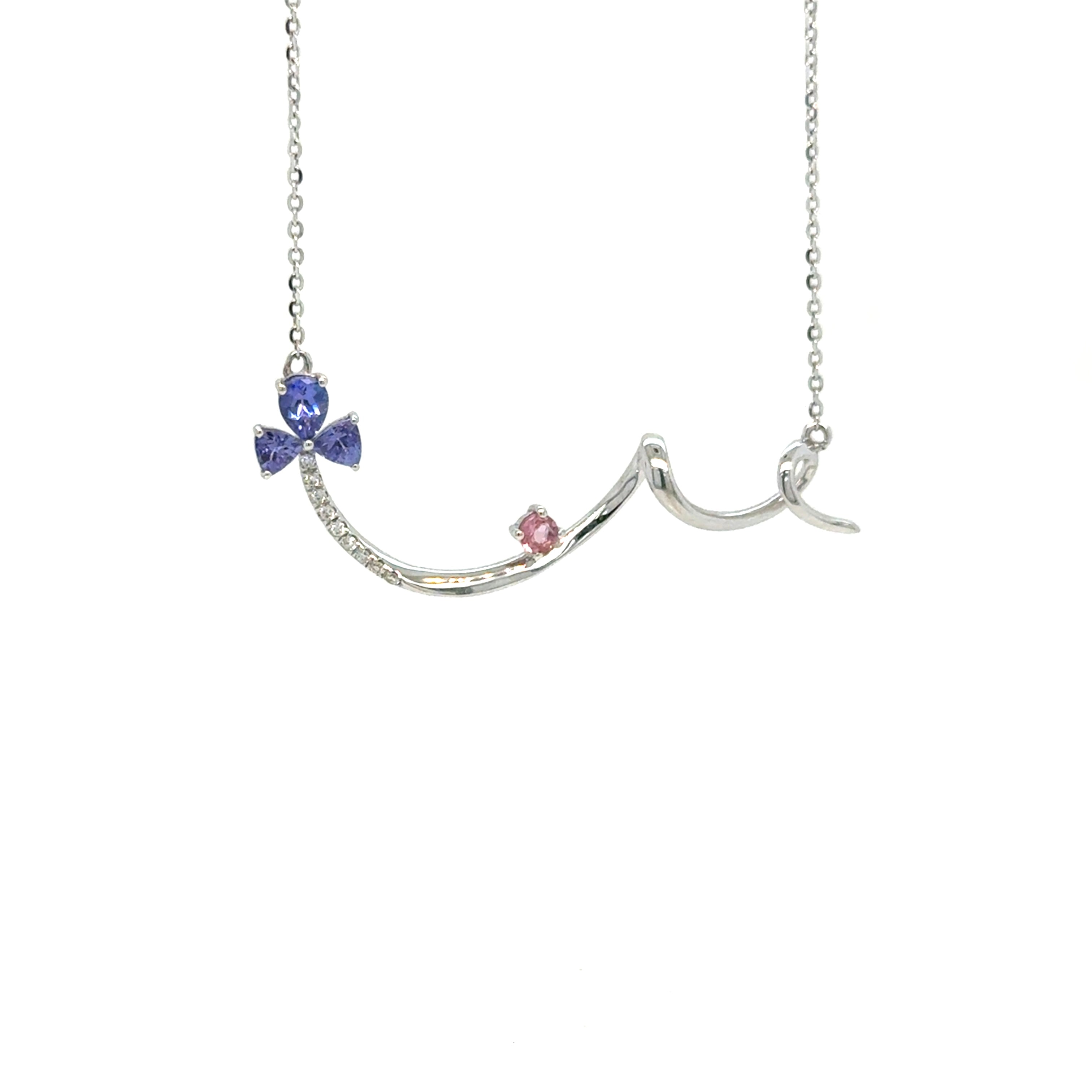 Modern Gemstone Curve Necklace