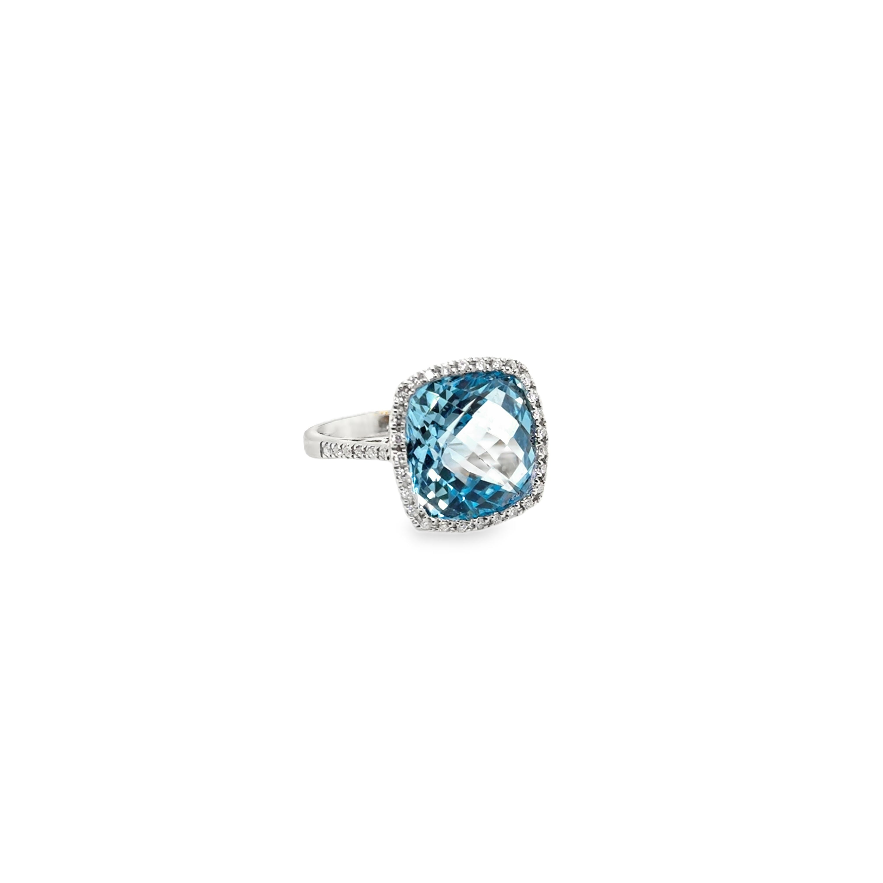 Dazzling Blue Topaz Diamond Ring