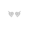 14K Gold Diamond Heart Earrings