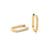 14K Gold .22ct Diamond Rectangle Hoops