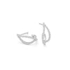 Curved Diamond Earrings in 14K White Gold