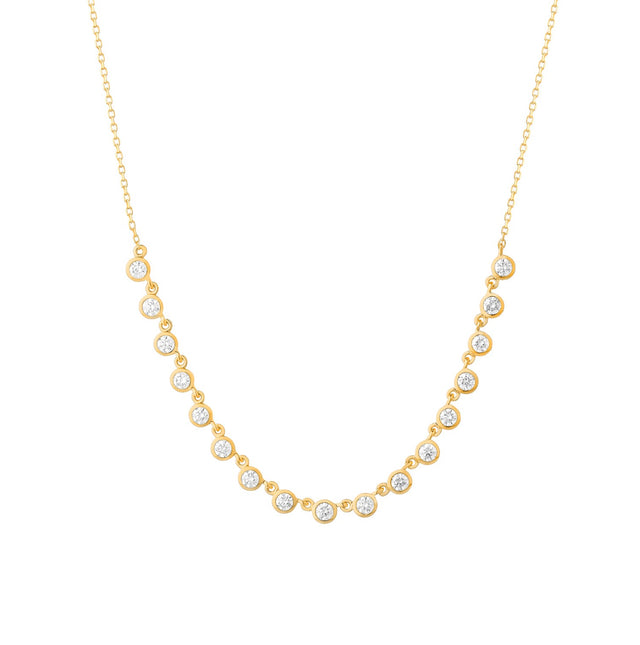 Diamond Bezel Gold Necklace