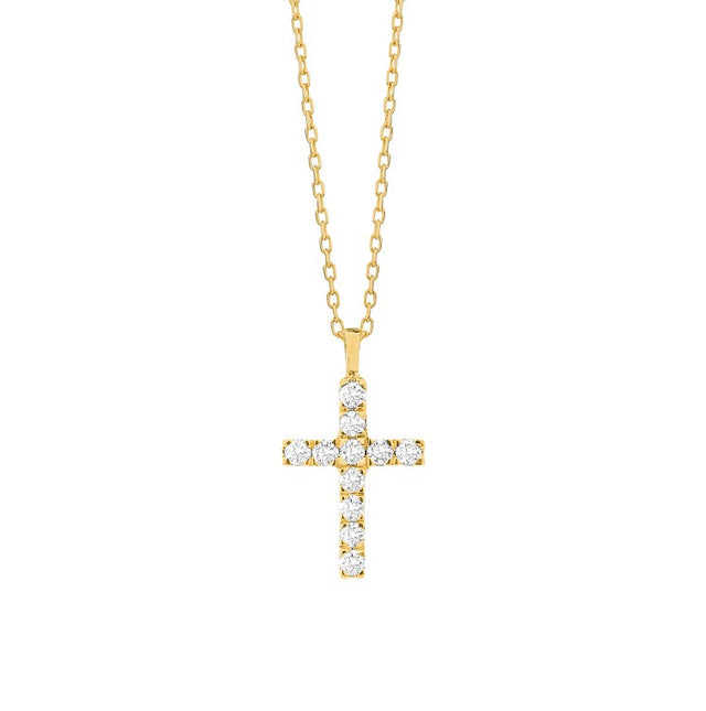 Gold Diamond Cross Necklace