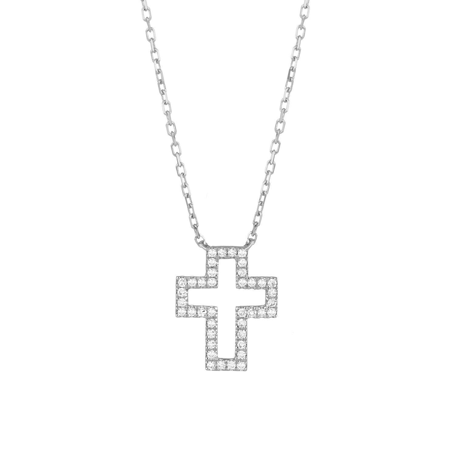 Shimmering Diamond Cross Necklace