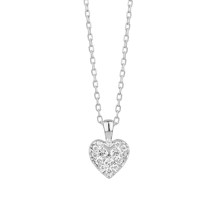 14K Gold Diamond Heart Necklace