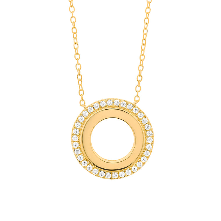 Diamond infinity pendant in 14K yellow gold with .30 carat total weight on white background – elegant fine jewelry featuring an infinity symbol adorned with sparkling diamonds.