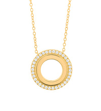 Diamond infinity pendant in 14K yellow gold with .30 carat total weight on white background – elegant fine jewelry featuring an infinity symbol adorned with sparkling diamonds.