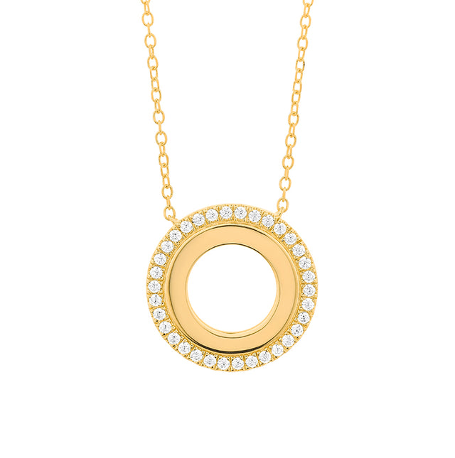 Diamond infinity pendant in 14K yellow gold with .30 carat total weight on white background – elegant fine jewelry featuring an infinity symbol adorned with sparkling diamonds.