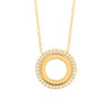 Diamond infinity pendant in 14K yellow gold with .30 carat total weight on white background – elegant fine jewelry featuring an infinity symbol adorned with sparkling diamonds.