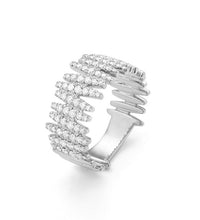 Edgy diamond statement ring on white background – bold fine jewelry featuring a modern design with sparkling diamonds for a standout look.