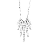 White gold diamond starburst pendant on white background – elegant fine jewelry featuring a starburst design with sparkling diamonds set in white gold.